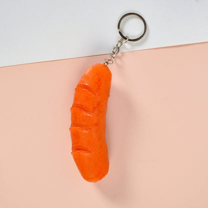 PVC จำลองผักจี้ Creative Play House ของเล่นขนาดเล็ก, 3 PCS Keychain Hot Dog, 3 PCS Keychain Corn, 3 PCS Keychain Broccoli, 10 PCS Keychain Fungus, 5 PCS Keychain Lotus Root, 5 PCS Keychain Kelp, 5 PCS Keychain Ham Sausage