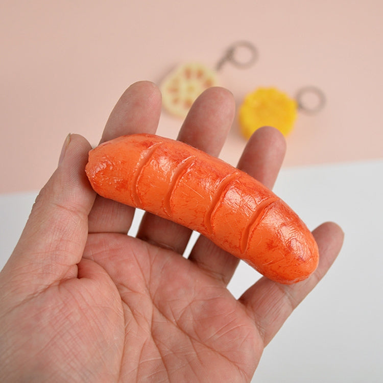 PVC จำลองผักจี้ Creative Play House ของเล่นขนาดเล็ก, 3 PCS Keychain Hot Dog, 3 PCS Keychain Corn, 3 PCS Keychain Broccoli, 10 PCS Keychain Fungus, 5 PCS Keychain Lotus Root, 5 PCS Keychain Kelp, 5 PCS Keychain Ham Sausage