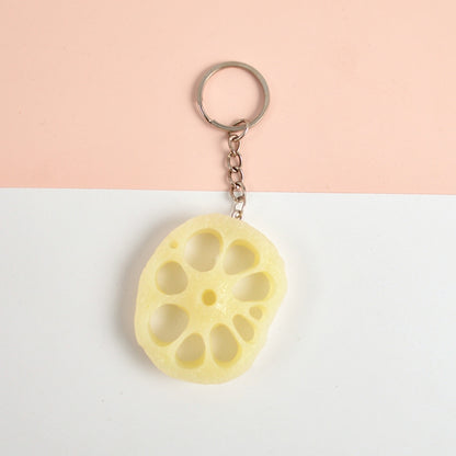 PVC จำลองผักจี้ Creative Play House ของเล่นขนาดเล็ก, 3 PCS Keychain Hot Dog, 3 PCS Keychain Corn, 3 PCS Keychain Broccoli, 10 PCS Keychain Fungus, 5 PCS Keychain Lotus Root, 5 PCS Keychain Kelp, 5 PCS Keychain Ham Sausage