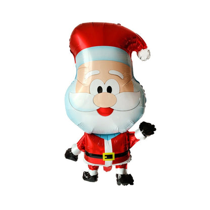 ลูกโป่งฟิล์มอลูมิเนียมตกแต่งคริสต์มาส 10 ชิ้นสไตล์:, Cute Santa, Snowman, Penguin, Deer Head, Santa Head, Bear, Elk, Hat Snowman, Snowflake Santa, Large Santa