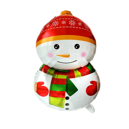 ลูกโป่งฟิล์มอลูมิเนียมตกแต่งคริสต์มาส 10 ชิ้นสไตล์:, Cute Santa, Snowman, Penguin, Deer Head, Santa Head, Bear, Elk, Hat Snowman, Snowflake Santa, Large Santa