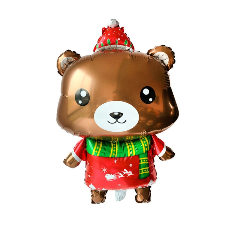 ลูกโป่งฟิล์มอลูมิเนียมตกแต่งคริสต์มาส 10 ชิ้นสไตล์:, Cute Santa, Snowman, Penguin, Deer Head, Santa Head, Bear, Elk, Hat Snowman, Snowflake Santa, Large Santa