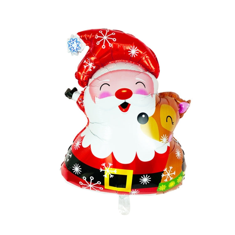ลูกโป่งฟิล์มอลูมิเนียมตกแต่งคริสต์มาส 10 ชิ้นสไตล์:, Cute Santa, Snowman, Penguin, Deer Head, Santa Head, Bear, Elk, Hat Snowman, Snowflake Santa, Large Santa