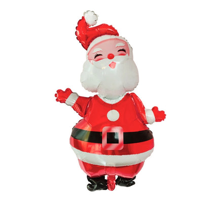 ลูกโป่งฟิล์มอลูมิเนียมตกแต่งคริสต์มาส 10 ชิ้นสไตล์:, Cute Santa, Snowman, Penguin, Deer Head, Santa Head, Bear, Elk, Hat Snowman, Snowflake Santa, Large Santa