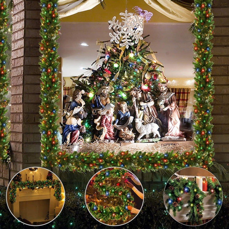 270 ซม. PVC ตกแต่งคริสต์มาสหวายมอลล์บาร์ประตูแขวนตกแต่ง, Rattan Mall Bar Door Hanging