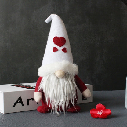 ตุ๊กตาไร้หน้าพร้อมหมวกตุ๊กตาคริสต์มาสคนแคระ, Love, Snowflake, Stars