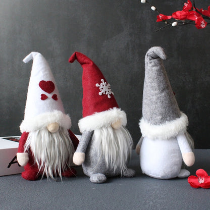 ตุ๊กตาไร้หน้าพร้อมหมวกตุ๊กตาคริสต์มาสคนแคระ, Love, Snowflake, Stars