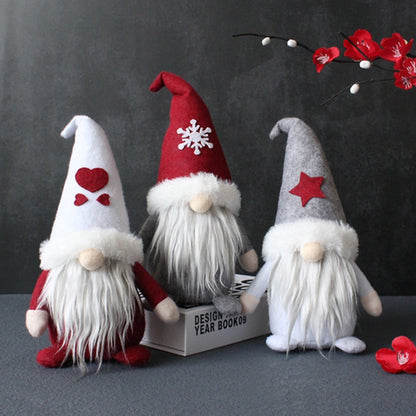 ตุ๊กตาไร้หน้าพร้อมหมวกตุ๊กตาคริสต์มาสคนแคระ, Love, Snowflake, Stars