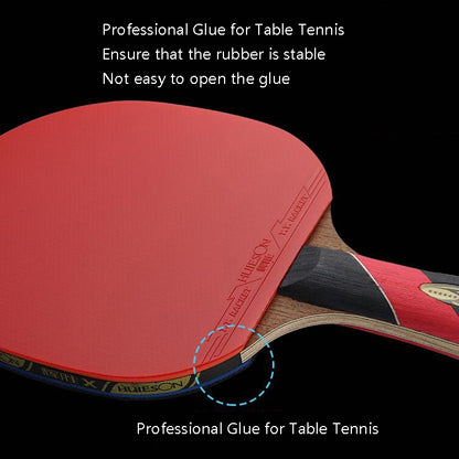 HUIESON HS-LX Six Star 5-Layer Chicken Wing Tip + 2 Layer Carbon Double Side Continuous Table Tennis Single Racket, HUIESON HS-LX(Pen Hold Grip Racket), HUIESON HS-LX(Hand-shake Grip Racket)