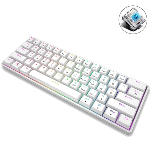 LEAVEN K28 61 Keys Gaming Office Computer RGB Wireless Bluetooth + Wired Dual Mode Mechanical Keyboard, ความยาวสายเคเบิล: 1.5 ม., Green Axis (White), Green Axis (Blue), Green Axis (Pink), Red Axis (White), Red Axis (Blue), Red Axis (Pink)              ...