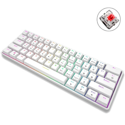 LEAVEN K28 61 Keys Gaming Office Computer RGB Wireless Bluetooth + Wired Dual Mode Mechanical Keyboard, ความยาวสายเคเบิล: 1.5 ม., Green Axis (White), Green Axis (Blue), Green Axis (Pink), Red Axis (White), Red Axis (Blue), Red Axis (Pink)              ...