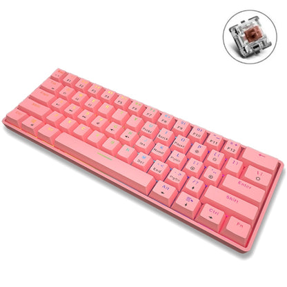 LEAVEN K28 61 Keys Gaming Office Computer RGB Wireless Bluetooth + Wired Dual Mode Mechanical Keyboard, ความยาวสายเคเบิล: 1.5 ม., Green Axis (White), Green Axis (Blue), Green Axis (Pink), Red Axis (White), Red Axis (Blue), Red Axis (Pink)              ...