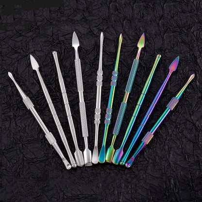 ชุดเครื่องมือทำเล็บ ช้อนครีมควัน สแตนเลสกด ช้อนน้ำมันควัน, 5 In 1 Silver, 6 In 1 Silver, 5 In 1 Color Titanium, 6 In 1 Color Titanium