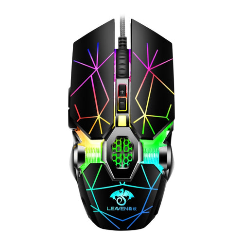 LEAVEN 7 Keys 4000DPI USB Wired Computer Office Luminous RGB Mechanical Gaming Mouse, ความยาวสาย: 1.5 ม., S30 Black, S30 White, S30 Pink, S10 Black