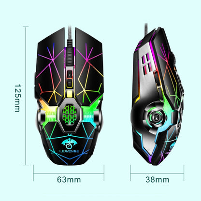 LEAVEN 7 Keys 4000DPI USB Wired Computer Office Luminous RGB Mechanical Gaming Mouse, ความยาวสาย: 1.5 ม., S30 Black, S30 White, S30 Pink, S10 Black