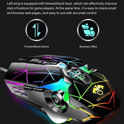 LEAVEN 7 Keys 4000DPI USB Wired Computer Office Luminous RGB Mechanical Gaming Mouse, ความยาวสาย: 1.5 ม., S30 Black, S30 White, S30 Pink, S10 Black