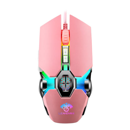 LEAVEN 7 Keys 4000DPI USB Wired Computer Office Luminous RGB Mechanical Gaming Mouse, ความยาวสาย: 1.5 ม., S30 Black, S30 White, S30 Pink, S10 Black