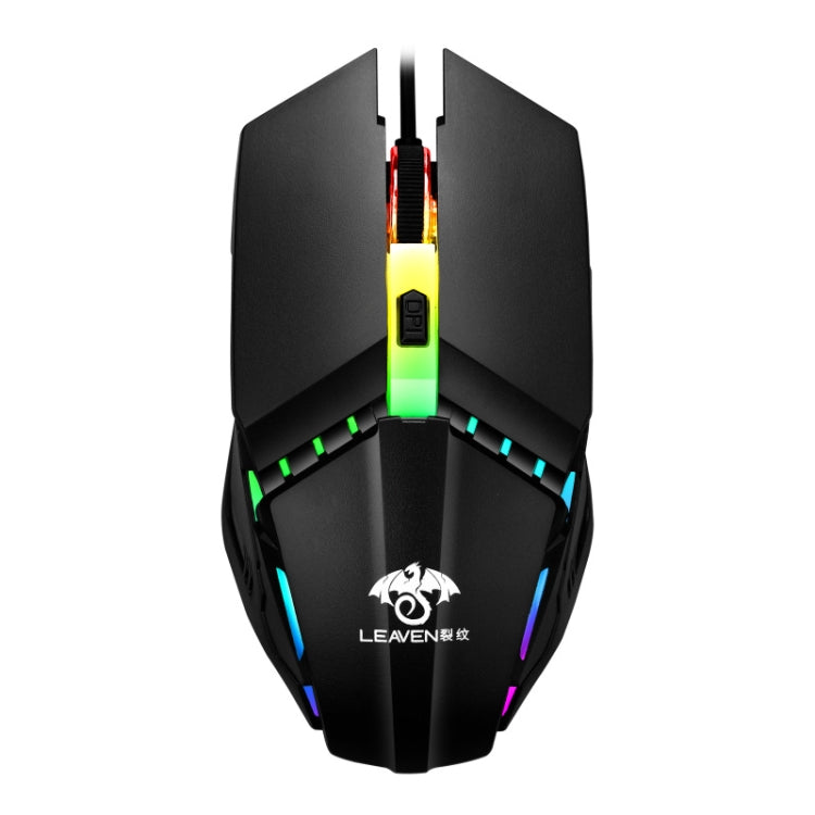 LEAVEN 7 Keys 4000DPI USB Wired Computer Office Luminous RGB Mechanical Gaming Mouse, ความยาวสาย: 1.5 ม., S30 Black, S30 White, S30 Pink, S10 Black