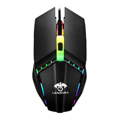 LEAVEN 7 Keys 4000DPI USB Wired Computer Office Luminous RGB Mechanical Gaming Mouse, ความยาวสาย: 1.5 ม., S30 Black, S30 White, S30 Pink, S10 Black