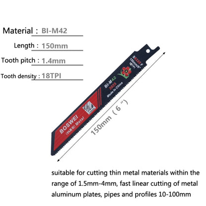 BOSWEI Hardcore Reciprocating Saw Strip Fine Teeth Saber Saw Blade Metal Plastic Wood Bimetal Curve Saw Blade, S922EF