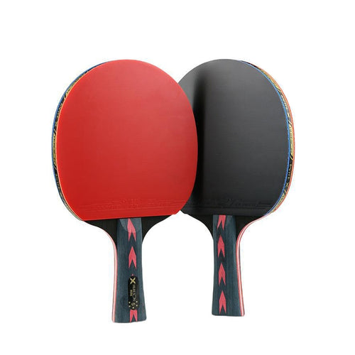 HUIESON HS-CPPX5 Five Stars Carbon Fiber Double-Sided Reverse Adhesive Table Tennis Training Racket Set, Specification:, Hand-shake Grip Racket, Pen Hold Grip Racket, Hand-shake Grip + Pen Hold Grip Racket