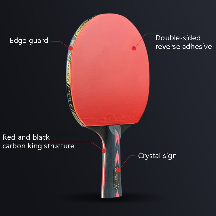 HUIESON HS-CPPX5 Five Stars Carbon Fiber Double-Sided Reverse Adhesive Table Tennis Training Racket Set, Specification:, Hand-shake Grip Racket, Pen Hold Grip Racket, Hand-shake Grip + Pen Hold Grip Racket