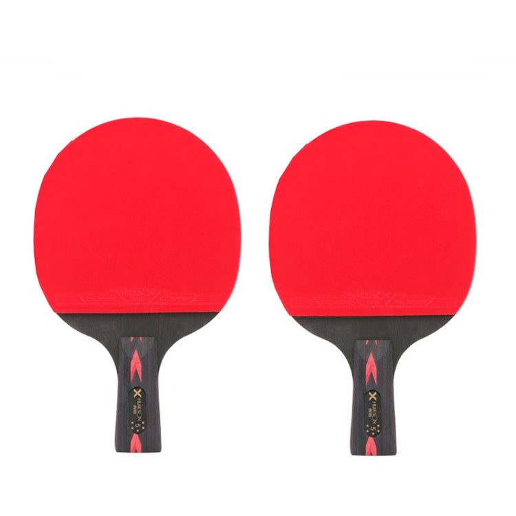 HUIESON HS-CPPX5 Five Stars Carbon Fiber Double-Sided Reverse Adhesive Table Tennis Training Racket Set, Specification:, Hand-shake Grip Racket, Pen Hold Grip Racket, Hand-shake Grip + Pen Hold Grip Racket