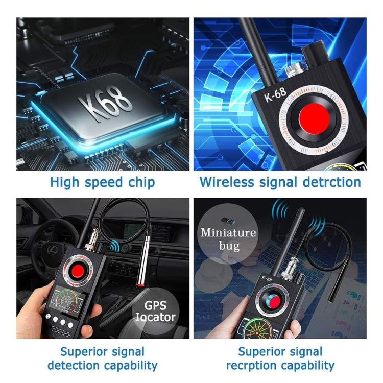 K68 Hotel Anti-Sneak Shooting Anti-Location การตรวจจับอัตโนมัติ Anti-Eavesdropping และ Anti-Monitoring Camera Signal Detector, K68