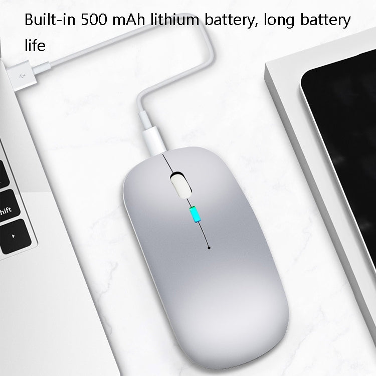 Y20 4 คีย์เรืองแสงสีสันสดใสชาร์จปิดเสียงเมาส์เกมโน๊ตบุ๊คเมาส์ไร้สาย, 2.4G + Bluetooth (Silver)