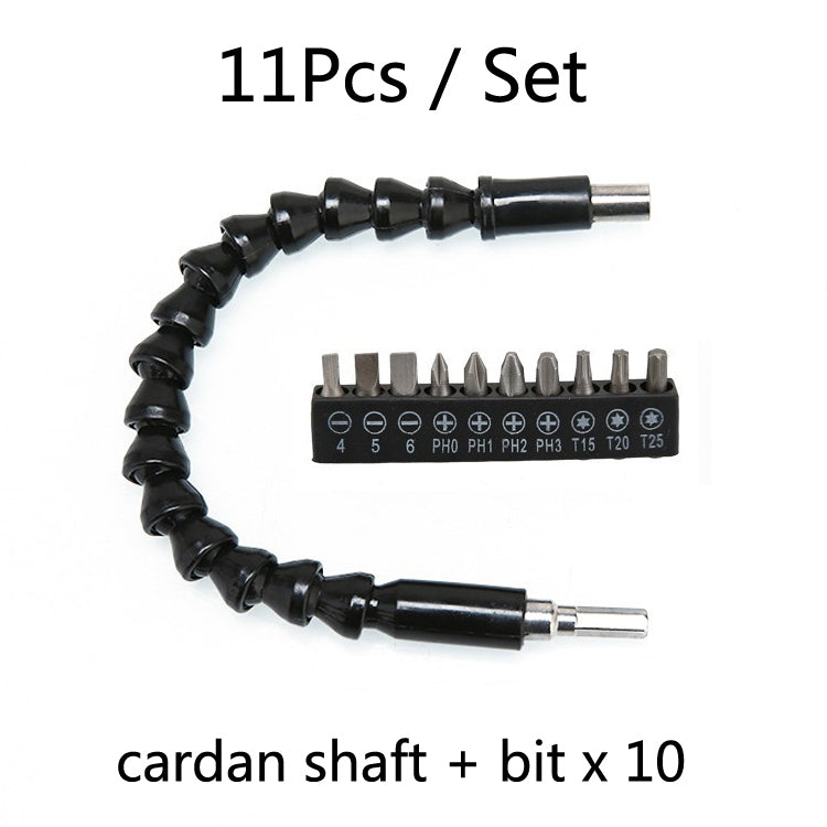 2 ชุดสว่านไฟฟ้า Universal Coupling Sleeve Bit Set Multifunctional Flexible Shaft Electric Drill Accessory Set, Style:, 11 PCS / Set