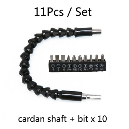 2 ชุดสว่านไฟฟ้า Universal Coupling Sleeve Bit Set Multifunctional Flexible Shaft Electric Drill Accessory Set, Style:, 11 PCS / Set