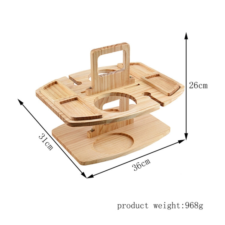 ที่วางแก้วไวน์ไม้ปิคนิคแบบพกพาโต๊ะไวน์ที่ถอดออกได้, Camping Table with Handle