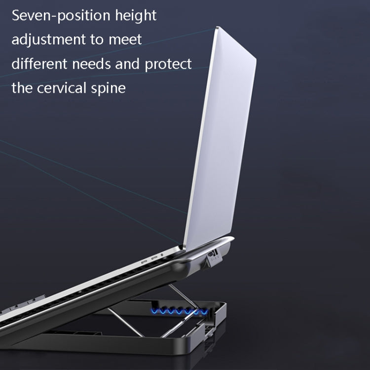 ICE COOREL แล็ปท็อปอลูมิเนียมอัลลอยด์หม้อน้ำพัดลม Silent Notebook Cooling Bracket, Space Silver, Six-Fan Space Silver, Six-Fan Tungsten Gold Black