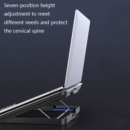 ICE COOREL แล็ปท็อปอลูมิเนียมอัลลอยด์หม้อน้ำพัดลม Silent Notebook Cooling Bracket, Space Silver, Six-Fan Space Silver, Six-Fan Tungsten Gold Black