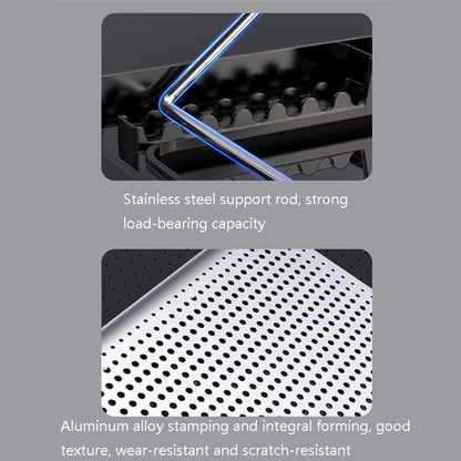 ICE COOREL แล็ปท็อปอลูมิเนียมอัลลอยด์หม้อน้ำพัดลม Silent Notebook Cooling Bracket, Space Silver, Six-Fan Space Silver, Six-Fan Tungsten Gold Black