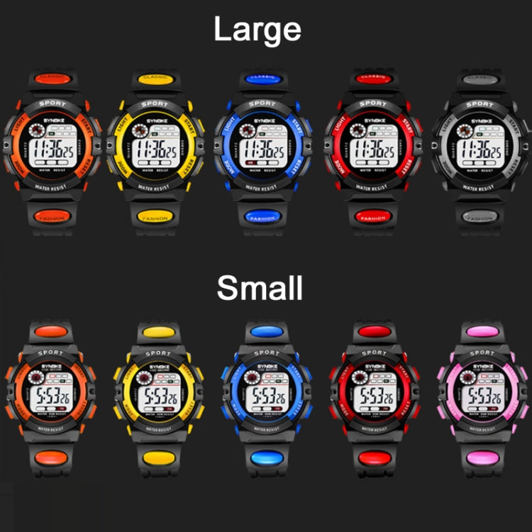 SYNOKE 99269 นาฬิกาดิจิตอลกันน้ำสำหรับเด็ก, Large (Blue), Large (Yellow), Large (Red), Large (Gray), Large (Orange), Small (Blue), Small (Yellow), Small (Red), Small (Pink), Small (Orange)