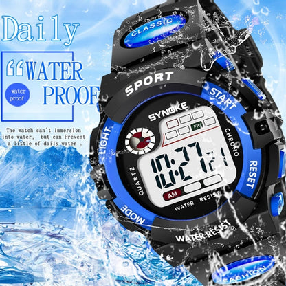 SYNOKE 99269 นาฬิกาดิจิตอลกันน้ำสำหรับเด็ก, Large (Blue), Large (Yellow), Large (Red), Large (Gray), Large (Orange), Small (Blue), Small (Yellow), Small (Red), Small (Pink), Small (Orange)
