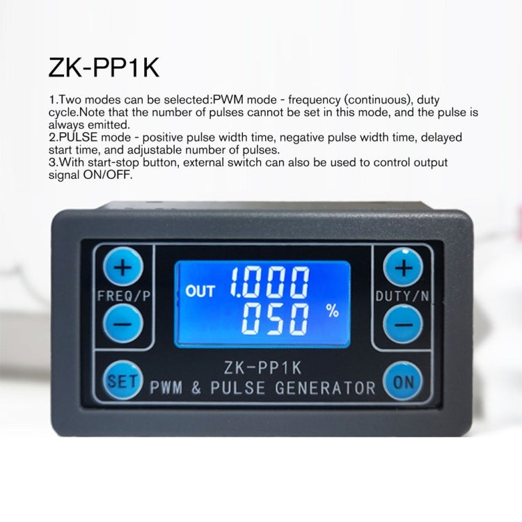 ZK-PP1K PWM Signal Generator 1Hz-150KHz PWM Pulse Frequency Duty Cycle เครื่องกำเนิดคลื่นสี่เหลี่ยมแบบปรับได้