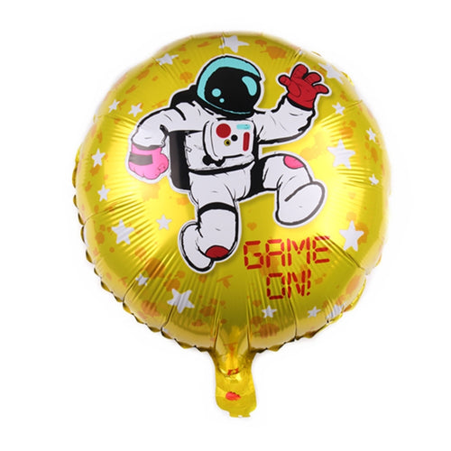 10 PCS Space อลูมิเนียมฟิล์มบอลลูนเด็กตกแต่งลูกโป่งตกแต่งงานเลี้ยงวันเกิดสไตล์:, Golden Space Man, Double-sided Space Man, Round Rocket, Space Rocket, Astronaut, Earth, Retro Plane, Universe, Space Birthday, Blue
