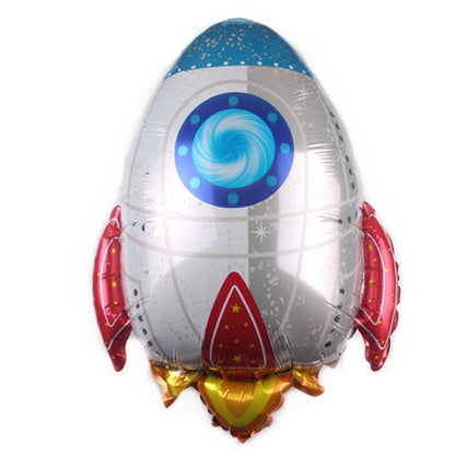 10 PCS Space อลูมิเนียมฟิล์มบอลลูนเด็กตกแต่งลูกโป่งตกแต่งงานเลี้ยงวันเกิดสไตล์:, Golden Space Man, Double-sided Space Man, Round Rocket, Space Rocket, Astronaut, Earth, Retro Plane, Universe, Space Birthday, Blue