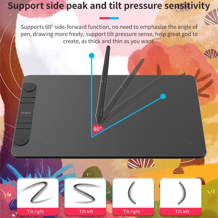 VEIKK VK1060PRO กระดานวาดภาพดิจิตอลแท็บเล็ตดิจิตอลกระดานวาดภาพอิเล็กทรอนิกส์สามารถเชื่อมต่อกับโทรศัพท์มือถือได้, VK1060PRO