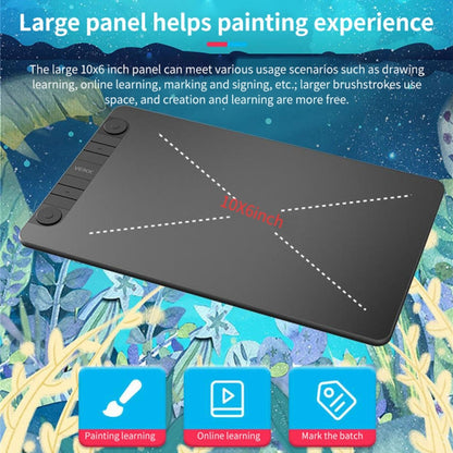 VEIKK VK1060PRO กระดานวาดภาพดิจิตอลแท็บเล็ตดิจิตอลกระดานวาดภาพอิเล็กทรอนิกส์สามารถเชื่อมต่อกับโทรศัพท์มือถือได้, VK1060PRO