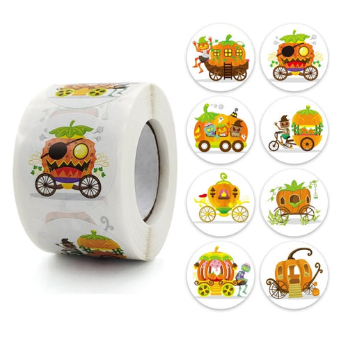5 ชิ้นฮาโลวีนฟักทองสติกเกอร์รถของขวัญวันหยุดงานฝีมือสติกเกอร์ตกแต่ง, 3.8cm / 1.5 Inch