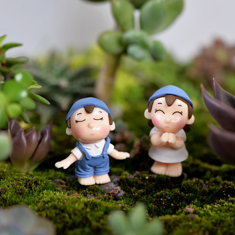 4 PCS Boys and Girls Micro Landscape Ornaments ของตกแต่งบ้านของเล่น, การจัดส่งแบบสุ่ม, 4 PCS Boys and Girls House Decorations