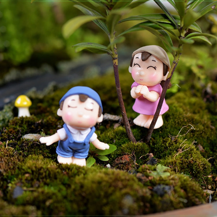 4 PCS Boys and Girls Micro Landscape Ornaments ของตกแต่งบ้านของเล่น, การจัดส่งแบบสุ่ม, 4 PCS Boys and Girls House Decorations