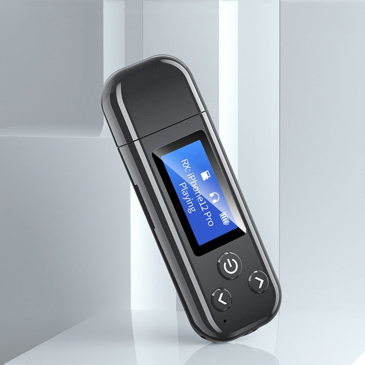 K15Pro พร้อมหน้าจอ LCD อะแดปเตอร์บลูทูธเครื่องส่งสัญญาณเสียง 3.5 มม. AUX รถแฮนด์ฟรี, K15Pro