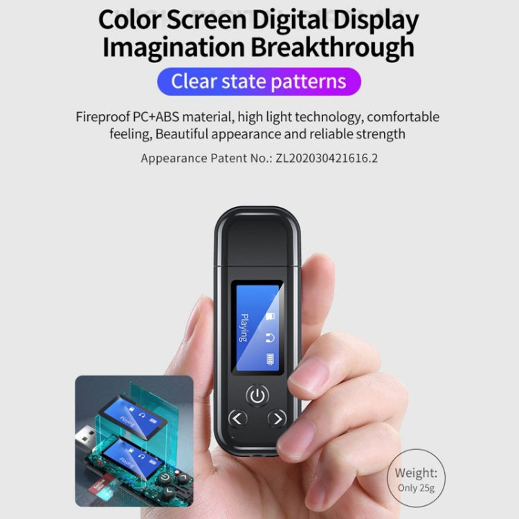 K15Pro พร้อมหน้าจอ LCD อะแดปเตอร์บลูทูธเครื่องส่งสัญญาณเสียง 3.5 มม. AUX รถแฮนด์ฟรี, K15Pro