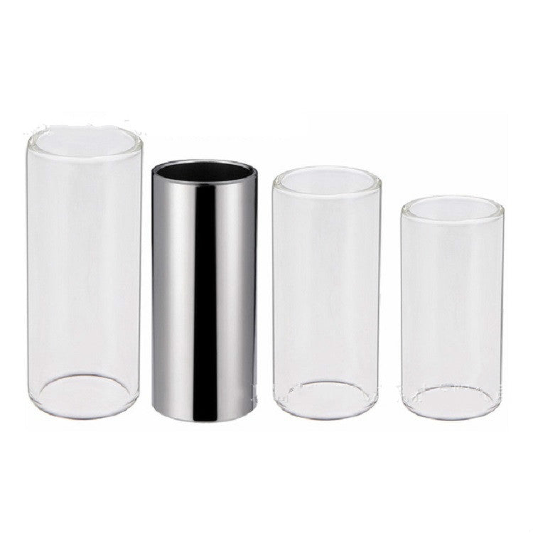M02219 4 in 1 Plexiglass Slide Bar + Stainless Steel Slide Bar + Celluloid Guitar Finger Pick + Plastic Box Set, Plexiglass Slid Bar