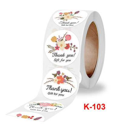 10 PCS ดอกไม้ตกแต่งด้วยมือ ขอบคุณ สติ๊กเกอร์ปิดผนึก สติ๊กเกอร์ตกแต่งซองจดหมายของขวัญ, K-103 Stickers