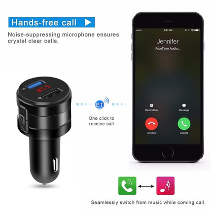 แฮนด์ฟรี Bluetooth ในรถยนต์ เครื่องส่งสัญญาณ FM ในรถยนต์ เครื่องเล่นเพลง เครื่องชาร์จในรถยนต์, X20 Black